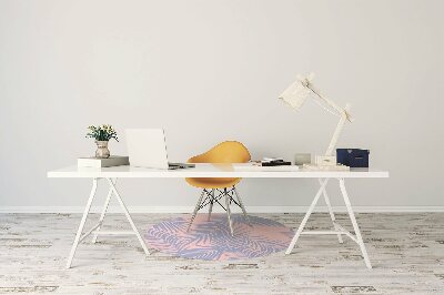 Office chair mat blue leaves