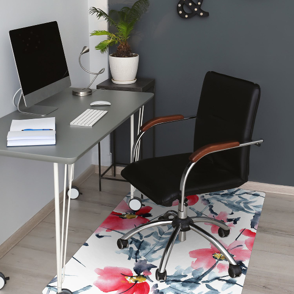 Computer chair mat floral pattern