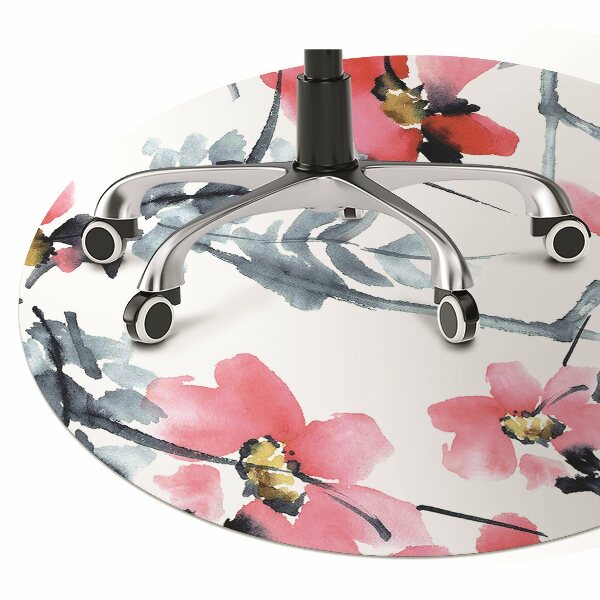Computer chair mat floral pattern