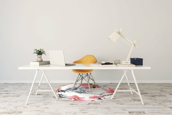 Computer chair mat floral pattern