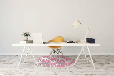 Desk chair mat pink leaves