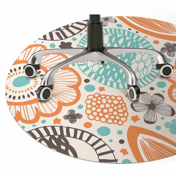 Chair mat floor panels protector pastel flowers