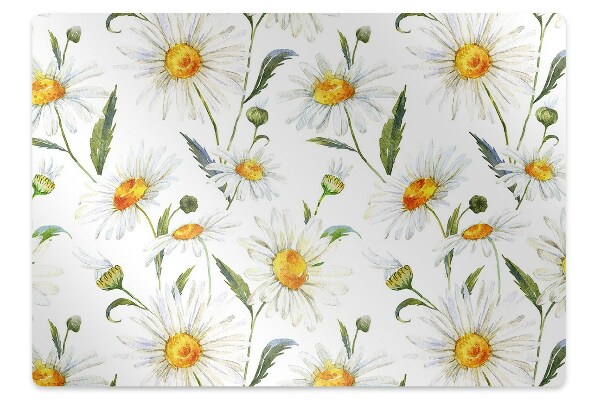 Office chair mat Camomile field