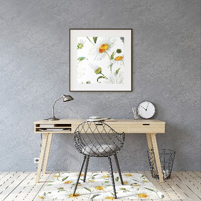 Office chair mat Camomile field