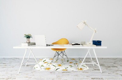 Office chair mat Camomile field