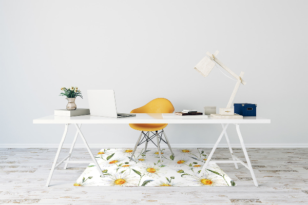 Office chair mat Camomile field