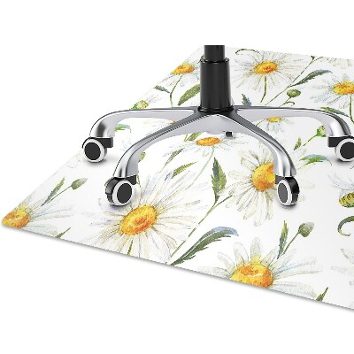 Office chair mat Camomile field