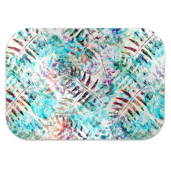 Desk chair mat prints of leaves