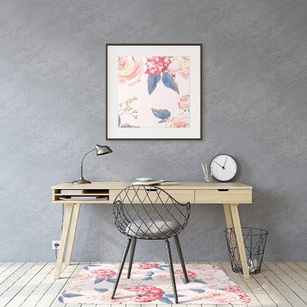Office chair floor protector hydrangeas