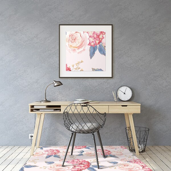 Office chair floor protector hydrangeas