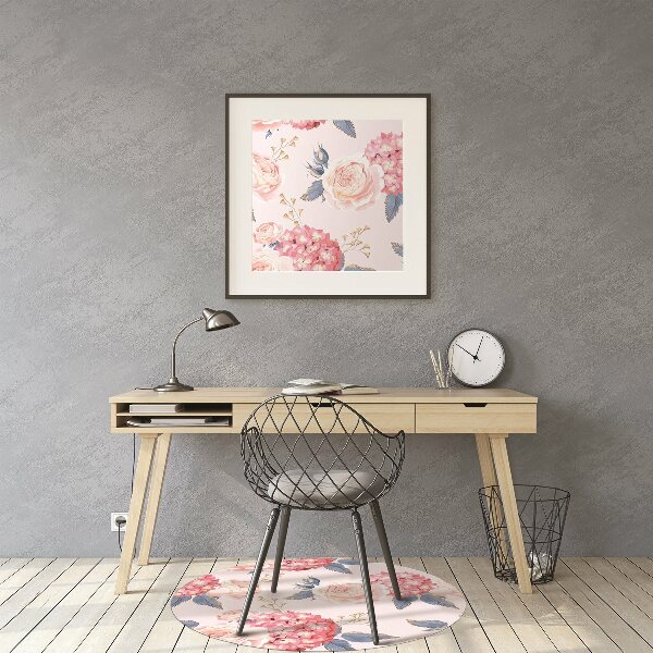 Office chair floor protector hydrangeas