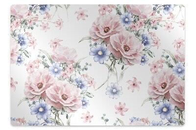 Chair mat floor panels protector delicate bouquet