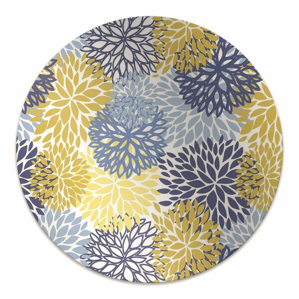 Office chair floor protector chrysanthemum flowers