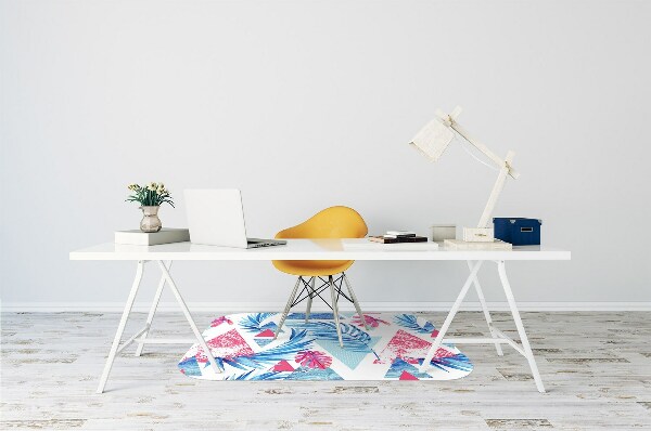 Office chair mat Leaves and triangles