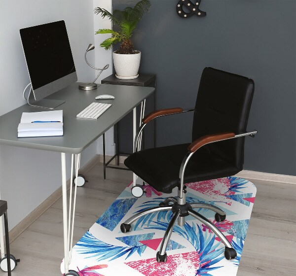 Office chair mat Leaves and triangles