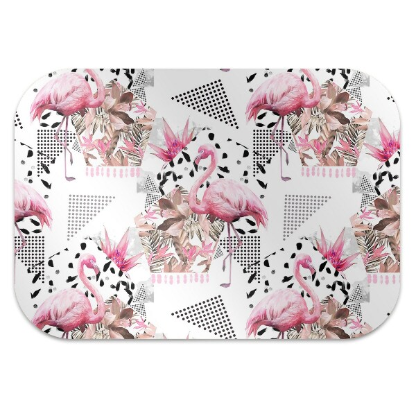 Office chair mat Flamingos