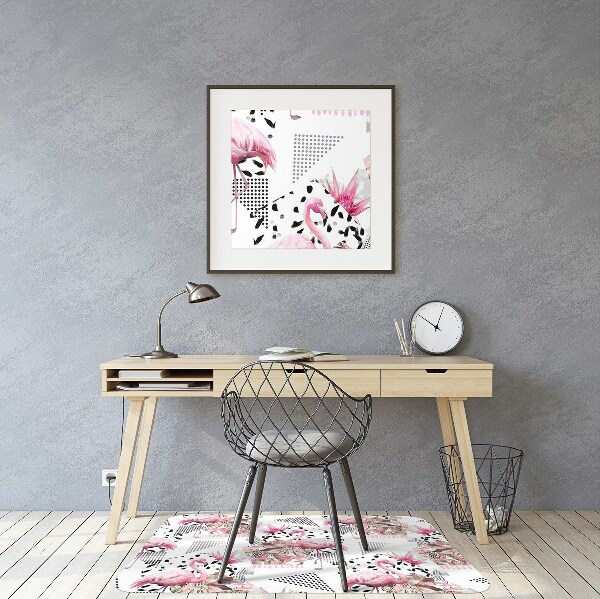 Office chair mat Flamingos