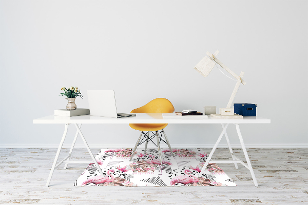 Office chair mat Flamingos