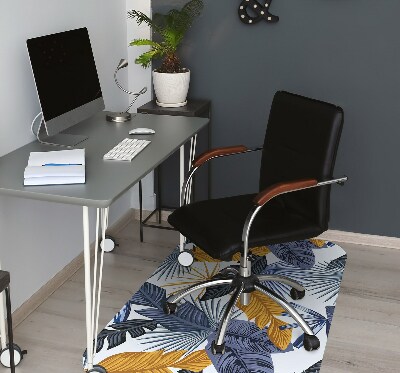 Office chair floor protector palm leaves