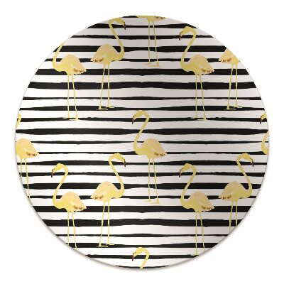 Office chair floor protector Gold flamingos