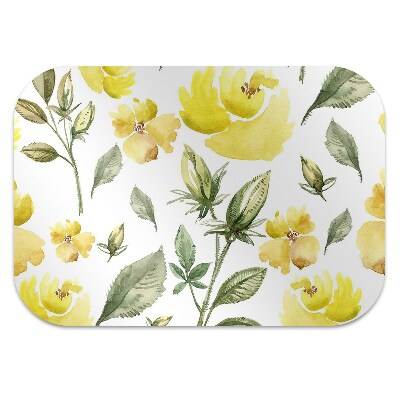 Computer chair mat yellow flowers