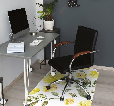 Computer chair mat yellow flowers