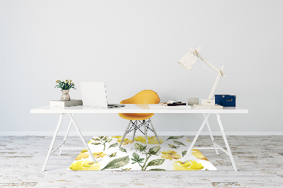 Computer chair mat yellow flowers