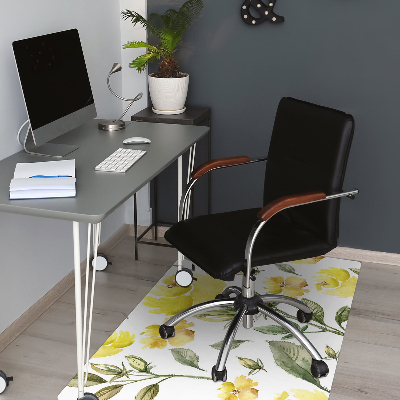 Computer chair mat yellow flowers