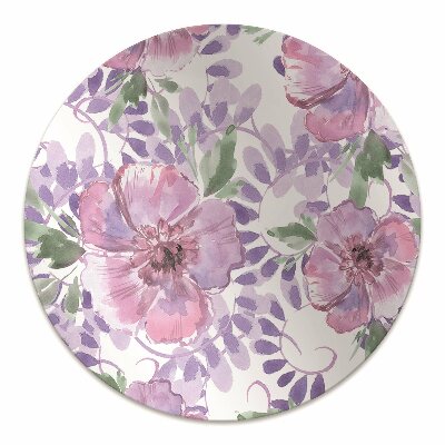 Chair mat floor panels protector purple flowers