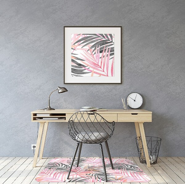 Office chair floor protector palm leaves