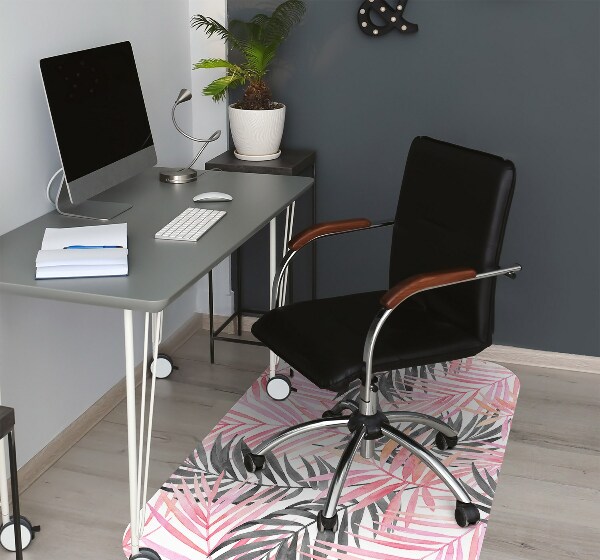 Office chair floor protector palm leaves