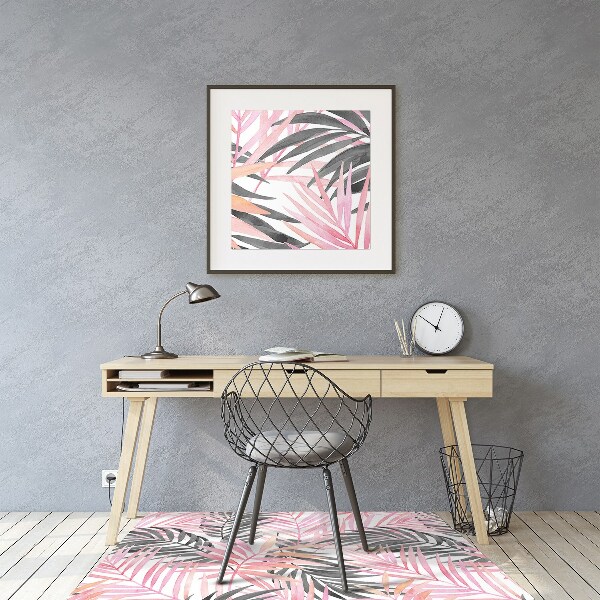 Office chair floor protector palm leaves