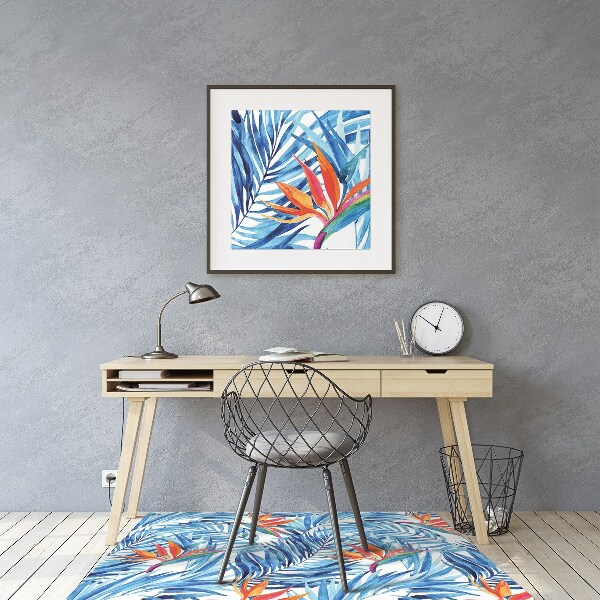 Computer chair mat blue Paradise