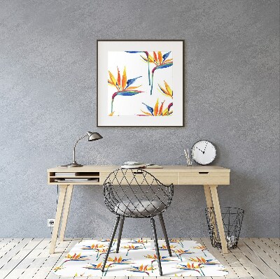 Office chair mat Colorful flowers