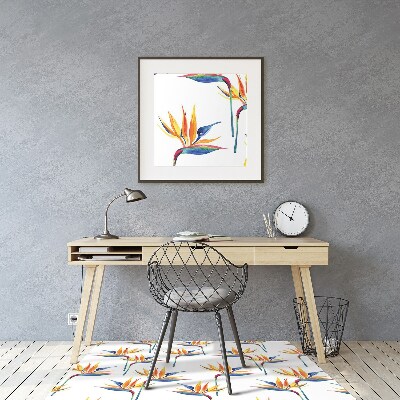 Office chair mat Colorful flowers