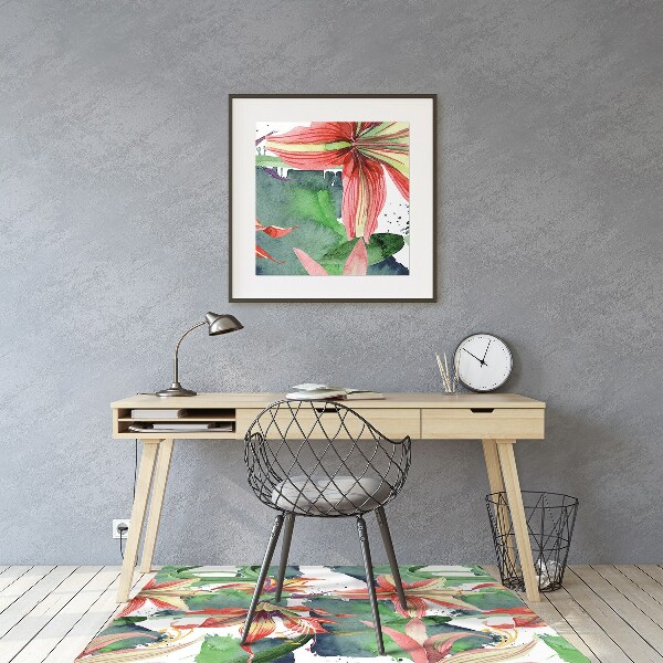 Office chair mat Hippeastrum flower