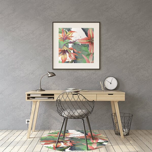 Office chair mat Hippeastrum flower