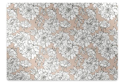 Office chair floor protector artistic flowers