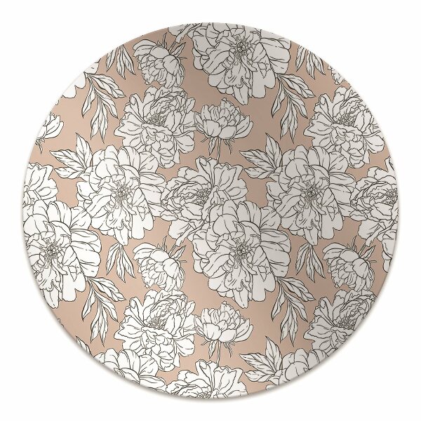 Office chair floor protector artistic flowers