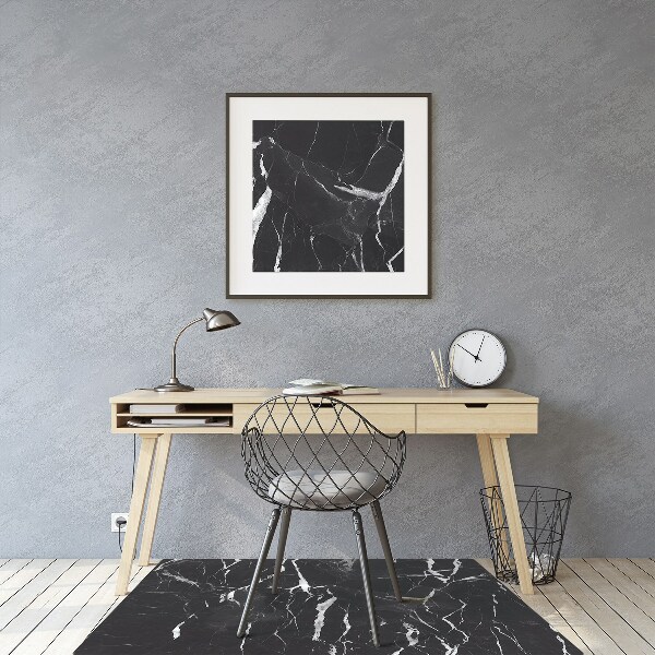 Desk chair mat black marble