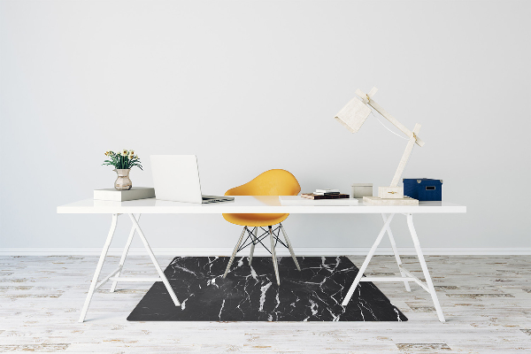 Desk chair mat black marble