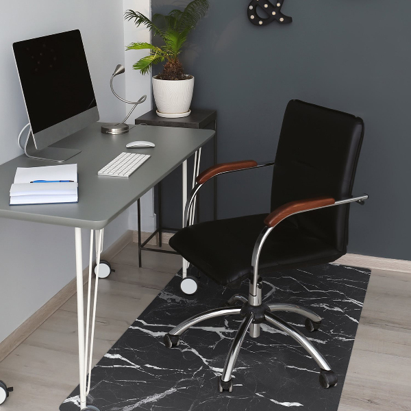 Desk chair mat black marble