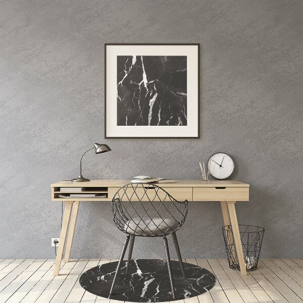 Desk chair mat black marble
