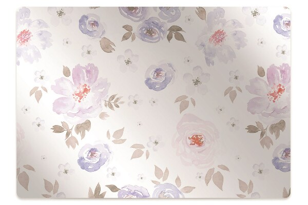 Chair mat floor panels protector pastel flowers