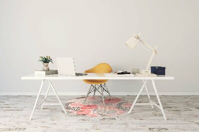 Desk chair mat painted poppies