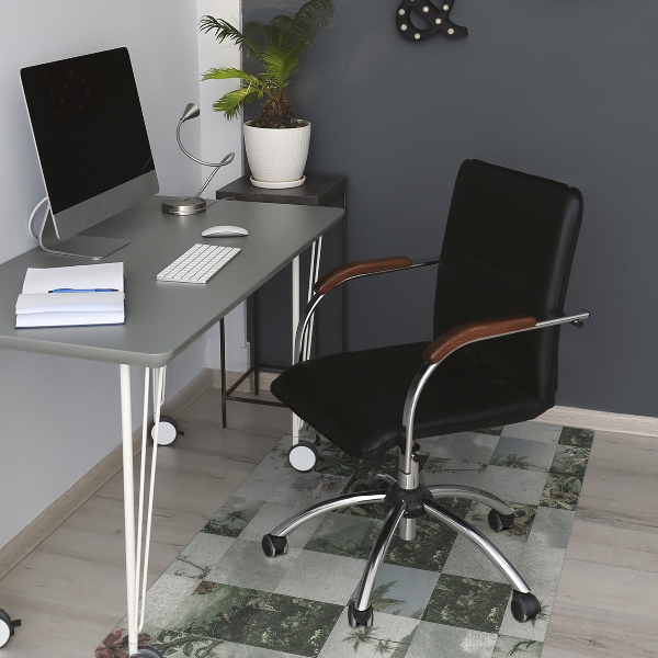 Computer chair mat tropical Patchwork