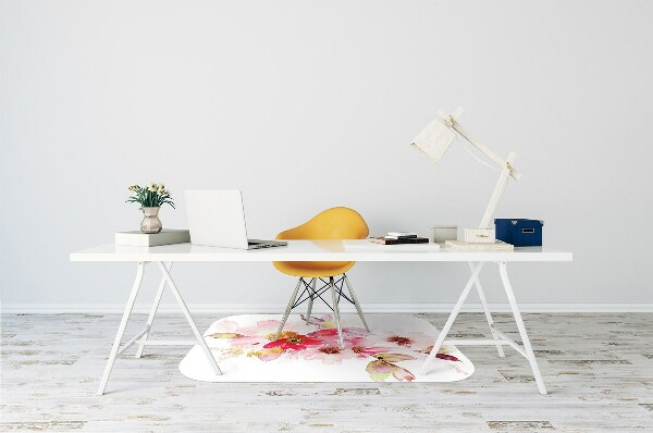 Chair mat floor panels protector pastel flowers