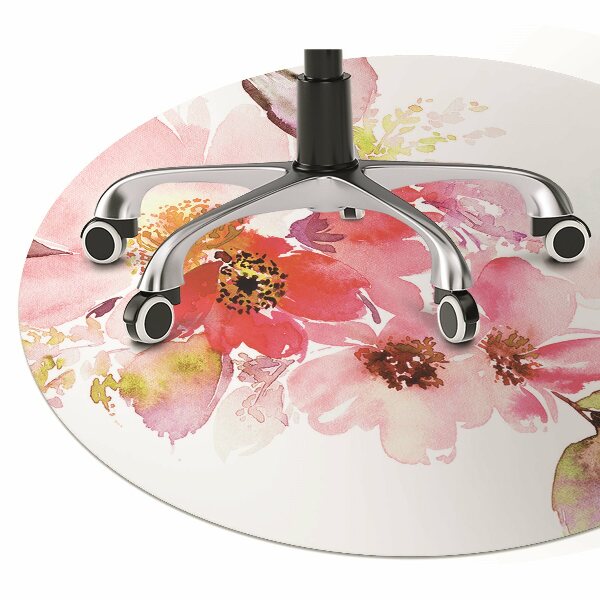 Chair mat floor panels protector pastel flowers