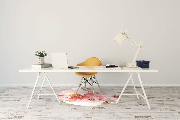 Chair mat floor panels protector pastel flowers