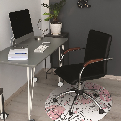 Office chair floor protector Pastel Roses Art